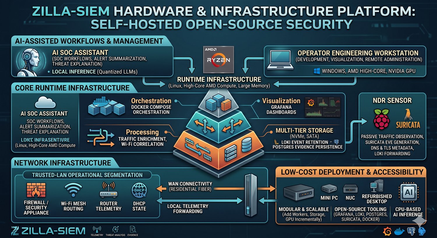 ZillaSIEM hardware and infrastructure graphic